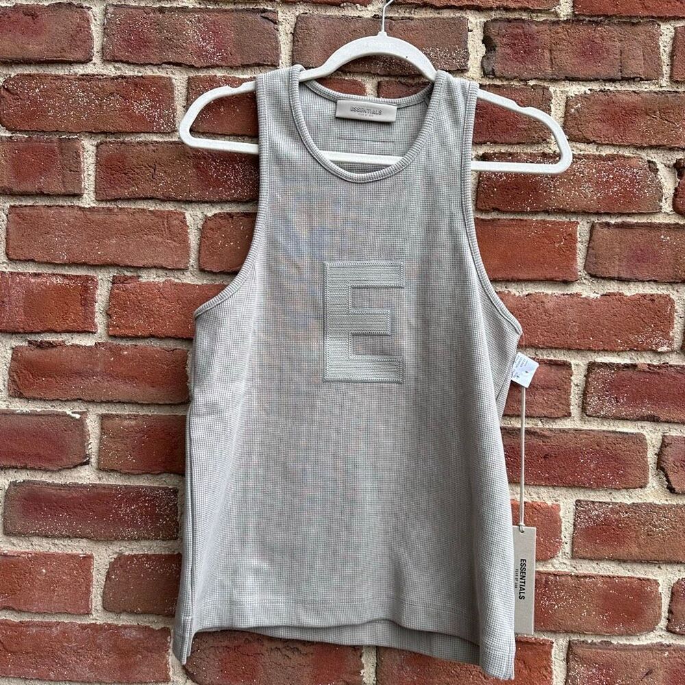 Fear of God ESSENTIALS Waffle Tank top Seal Green Small NWT - Picture 2 of 12